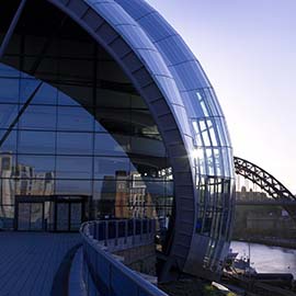 a train sitting on the side of Sage Gateshead