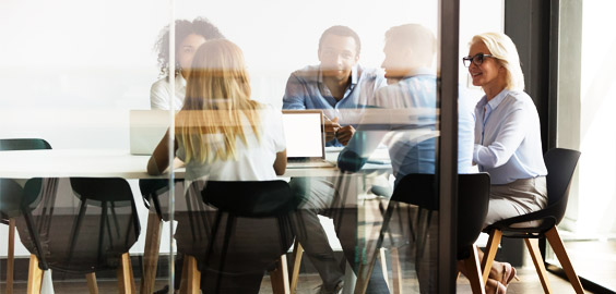 Meeting in an office