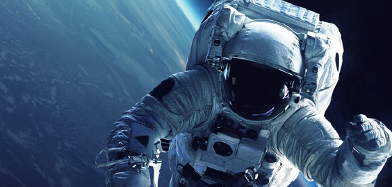 Astronaut floating in space