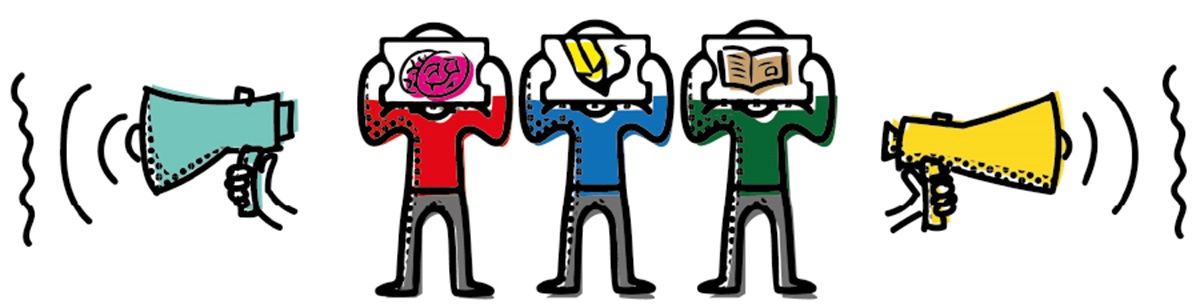 People & loudspeakers Illustration