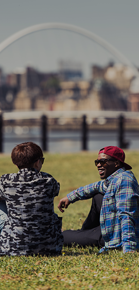 a group of people in a field