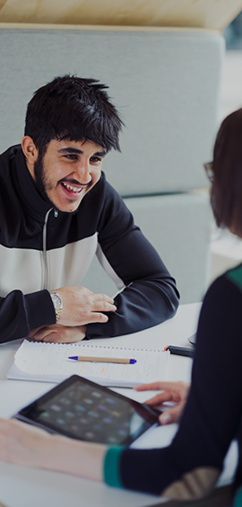 a man sitting on a table