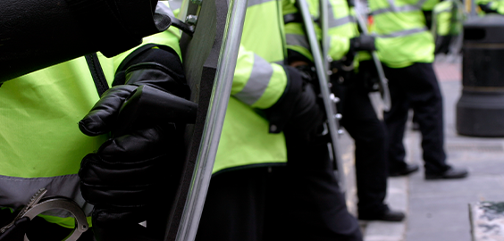 police with shield