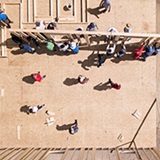 a group of people on a beach