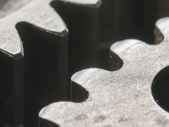 close up of metal cogs