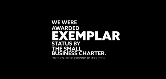 WE WERE AWARDED EXAMPLAR STATUS BY THE SMALL BUSINESS CHARTER