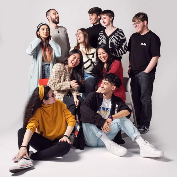 Students smiling to a camera