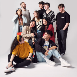 Students smiling to a camera