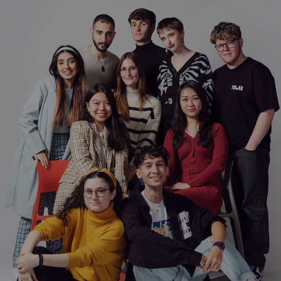 group of students looking to camera