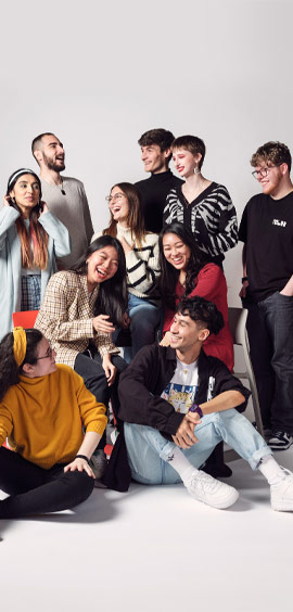 Students smiling to a camera