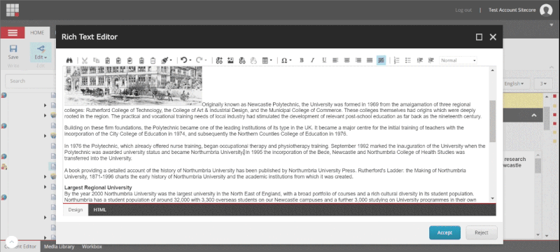gif of how to insert link on sitecore