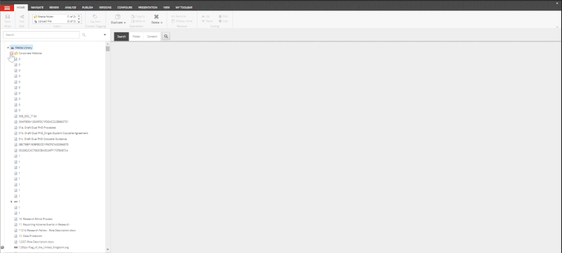 gif of navigating folders within the media library
