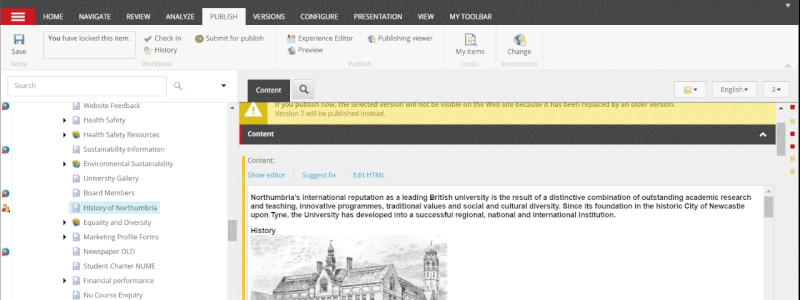 gif of how to publish page