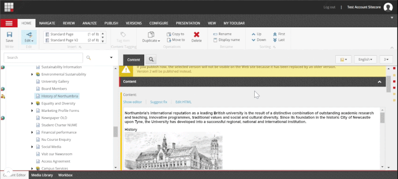 gif of unlocking a page in sitecore