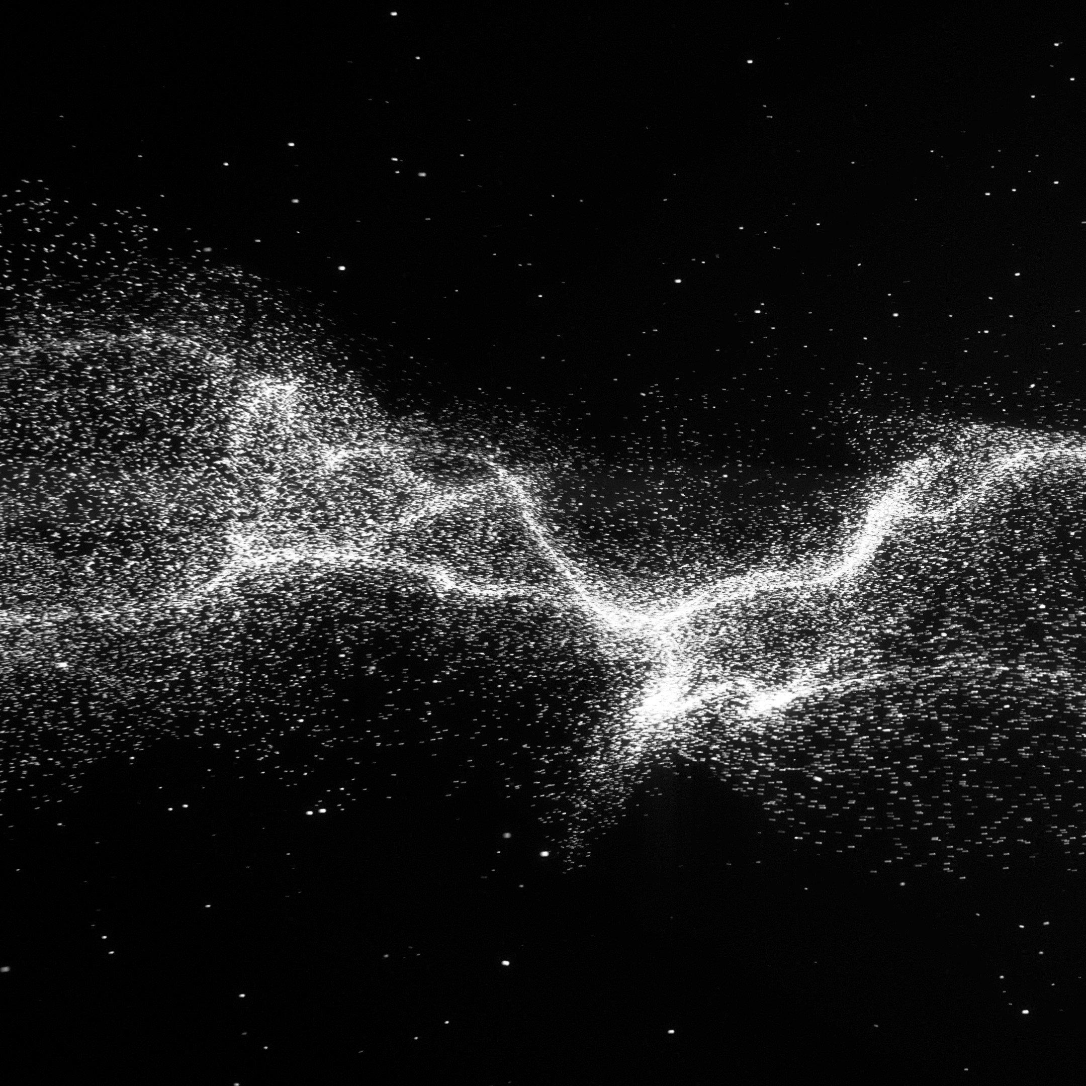 white dots on a black background