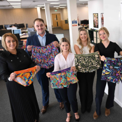 Northumbria Business Clinic students with Louise Weeks (far left), People & Culture Manager at OddBalls.