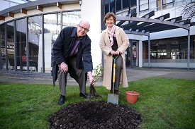 a person standing in front of a building