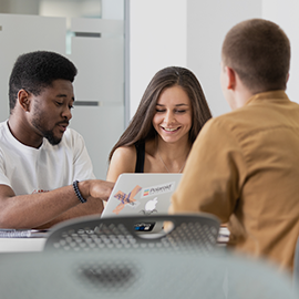 a group of people in a room