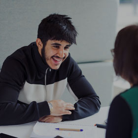 Student getting support