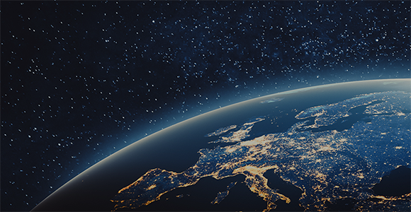 Stock image of the earth from outer space.