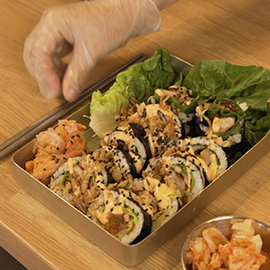 food on a wooden table