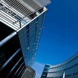 a building with a metal tower
