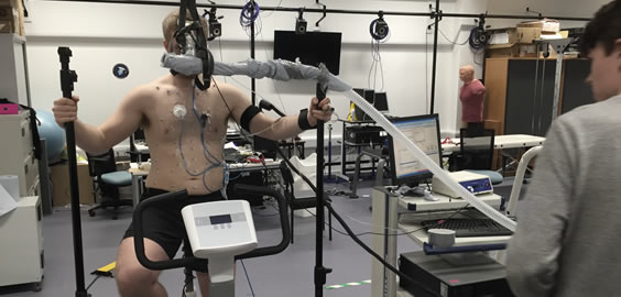 a person on the machine