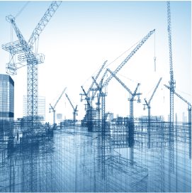 3D illustration of a construction site