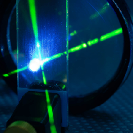 Experiment in photonic laboratory with laser