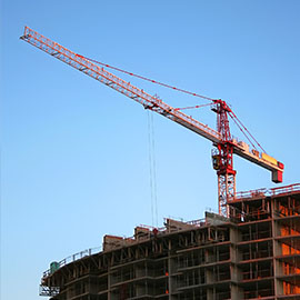 Crane and building under construction