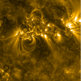 Coronal loops in space. Credit: NASA/SDO