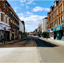 Image showing British high street