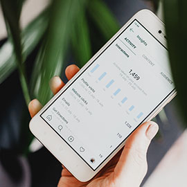 Photo of analytics on a mobile phone