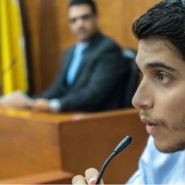 People in a courtroom