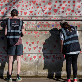 Coronavirus National Memorial near St Thomas Hospital in London