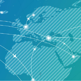 Abstract image showing map with connecting data points
