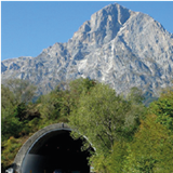 Photo showing train tunnel in mountain