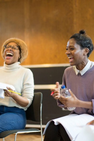a group of people sitting at a table