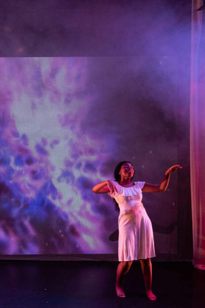 a man standing in front of a stage