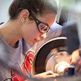 a close up of a mans face