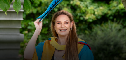 woman in graduation gown