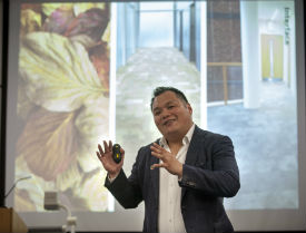 a person standing in front of a window