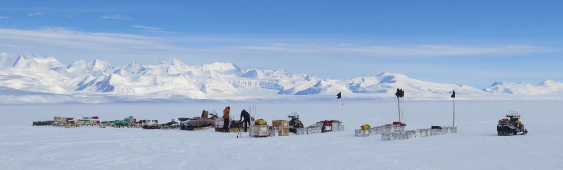 a group of people that are standing in the snow