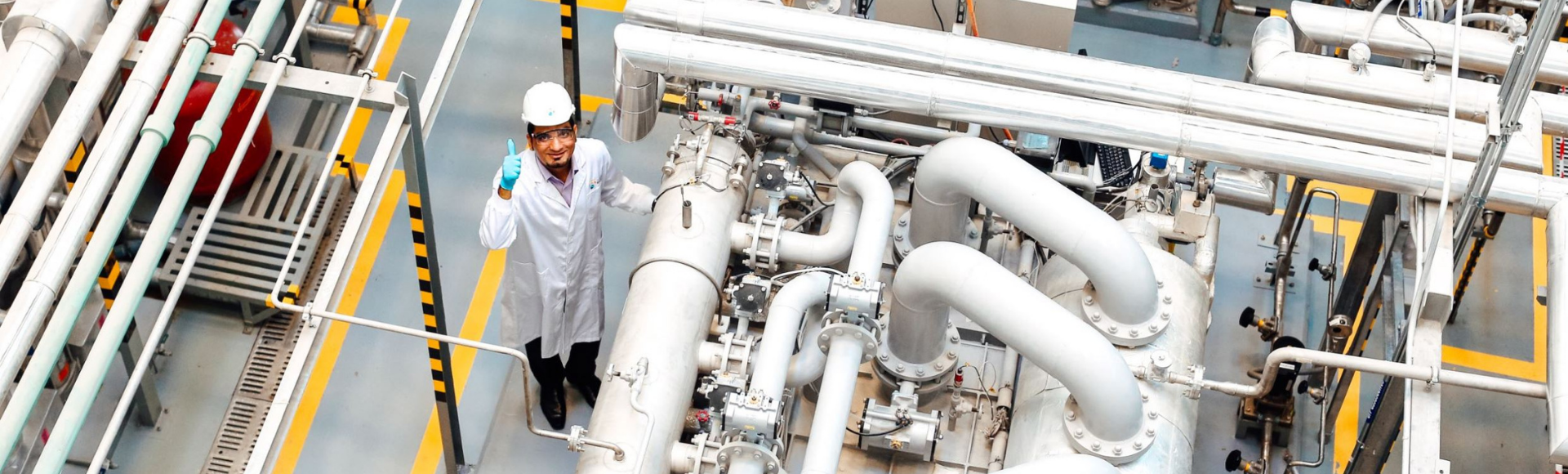 Dr Muhammad Wakil Shahzad and a pilot of his hybrid solar desalination solution, known as the MEDAD cycle