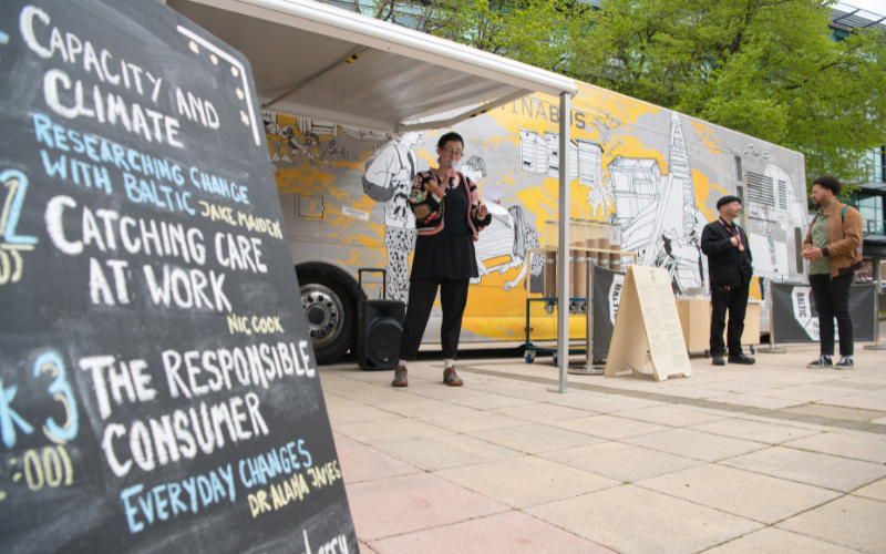 BALTIC x Northumbria partnership launch event - researcher giving a talk
