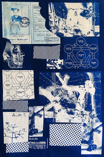 Caption:One of the printmaking banners designed by Alfons Bytautas and Jane Arnfield