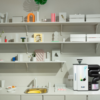 Caption: The Farm-Free Protein Machine in the kitchen of the Innovo Room of the Future.