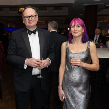 Caption: Jonathan Sanderson and Melanie Horan from NUSTEM at Northumbria University are pictured at the Bett Awards.