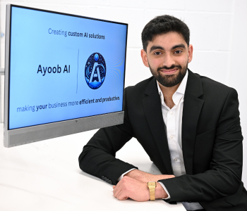 Caption: Husain Ayoob, founder of Ayoob AI and Northumbria University graduate