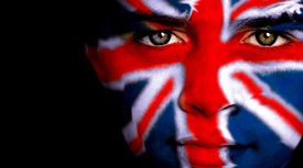 a close up of a pair of blue eyes